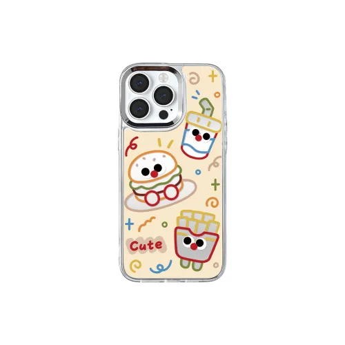 Oyriuas TPU Material Coke Burger Anime 3 in 1 Mirror Phone Cases Compatibility IPhone14proma Cute Style Girlish