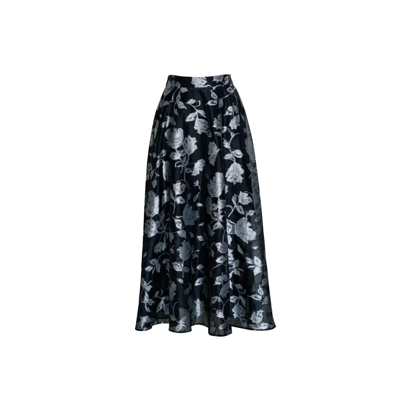 ROEYSHOUSE Casual Long Skirt Women's Black-1