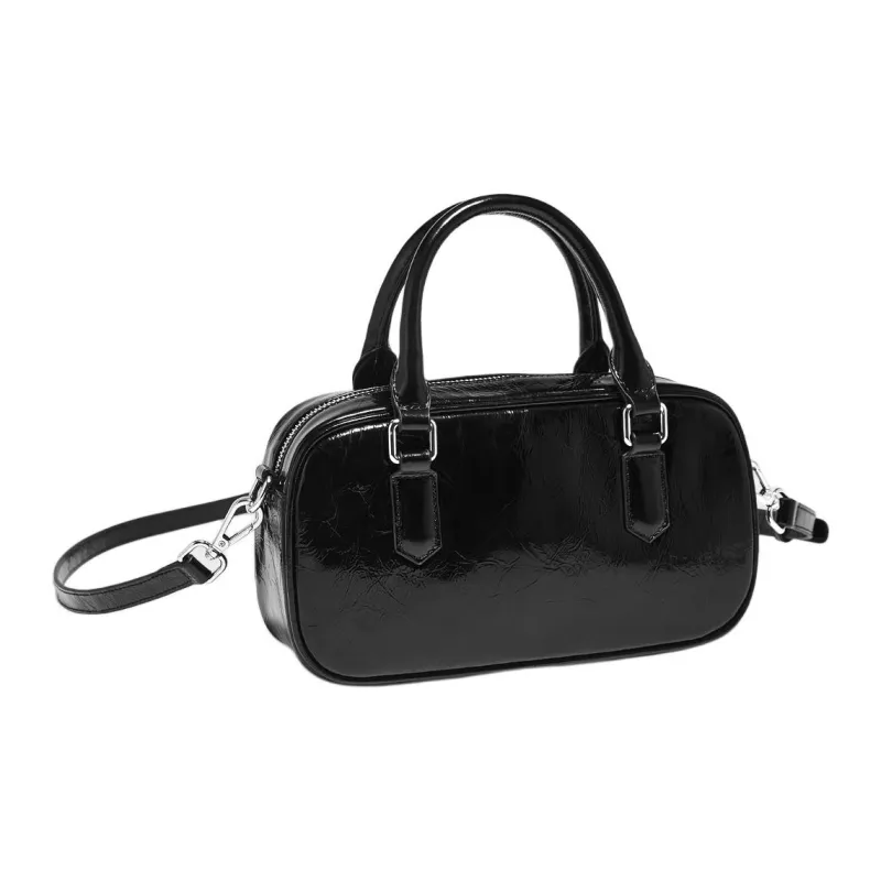 Marino Orlandi Cow Leather Handbag Regular Women's Black/Silver-2