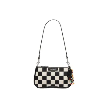 Coachtopia Leather Handbag Shoulder Bag Women's Black & Chalk