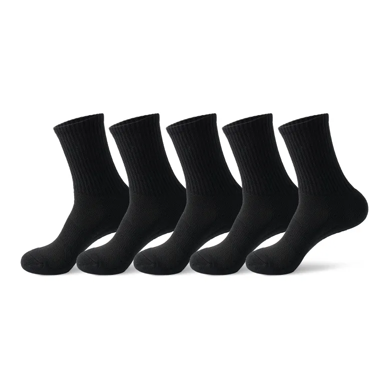 Primeet Mid Calf Socks Men's 5 Pack White-6