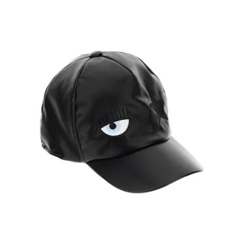 CHIARA FERRAGNI Artificial Leather Baseball Caps Men's Black