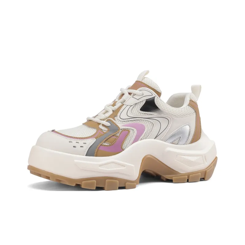 D FUSE SCANDINAVIA Chunky Sneakers Women's Low Top Beige/Apricot-0