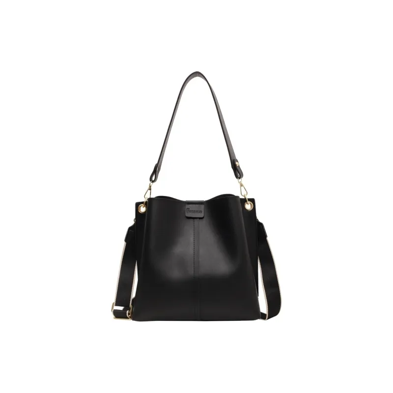 S.REPHEN PU Bucket Bags Shoulder Bags Women's Black/Brown/Ecru/Khaki-0