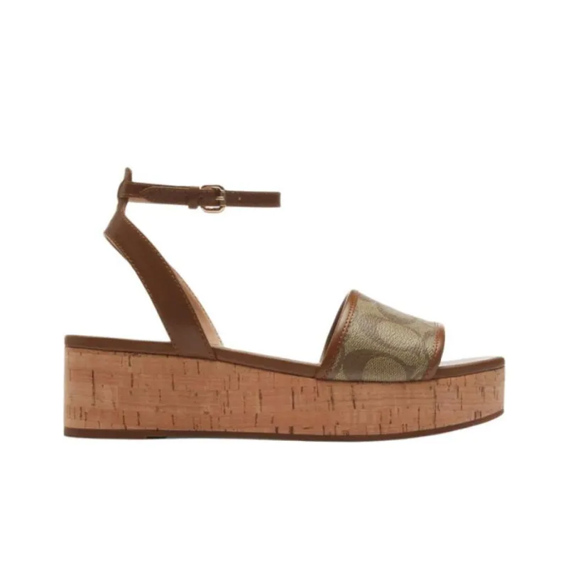 COACH Tullie Strap Sandals Women's Brown-1