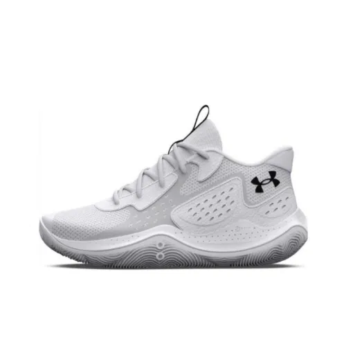 Under Armour Jet '23 Anti Slip Wear Resistant Mid Top Basketball Shoes Men's White