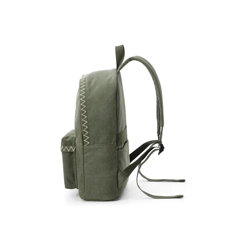 Werocker Canvas Backpack Regular Unisex Ecru/Black/Green-18