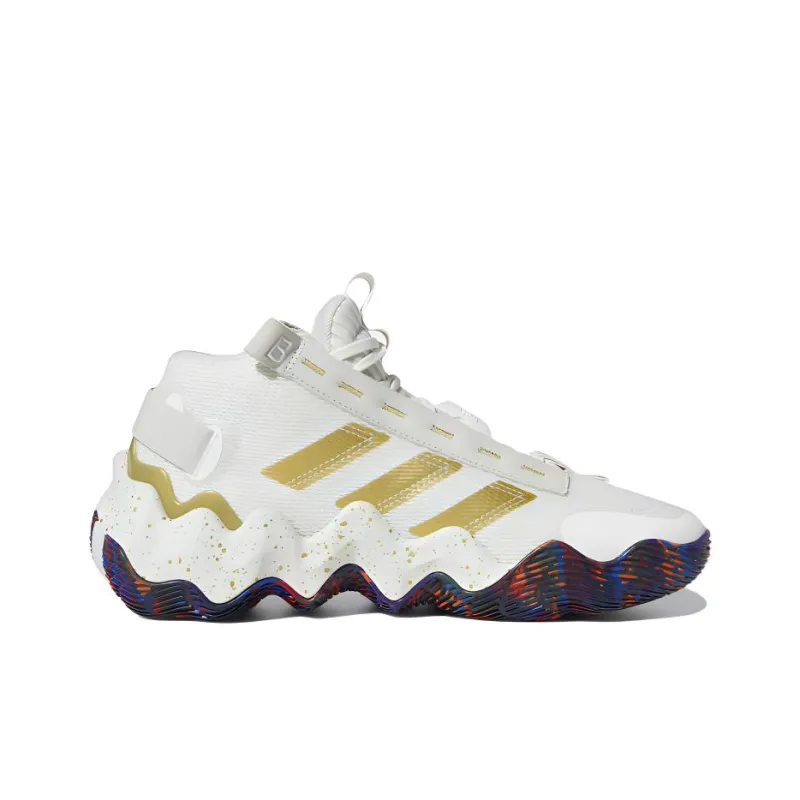 Adidas Exhibit B Mid Anti Slip Wear Resistant Mid Top Basketball Shoes Women's White Gold-1