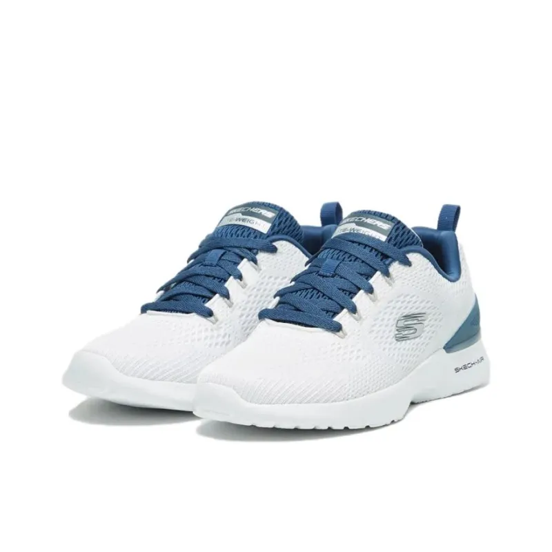 Skechers Skech Air Dynamight Cushioned Slip Resistant Abrasion Resistant Low Top Casual Shoes Men's White Blue-3