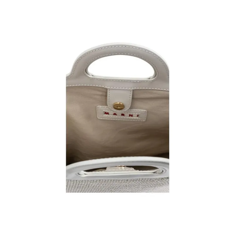 MARNI Tropicalia Logo Embroidered Raffia Tote Bag-3