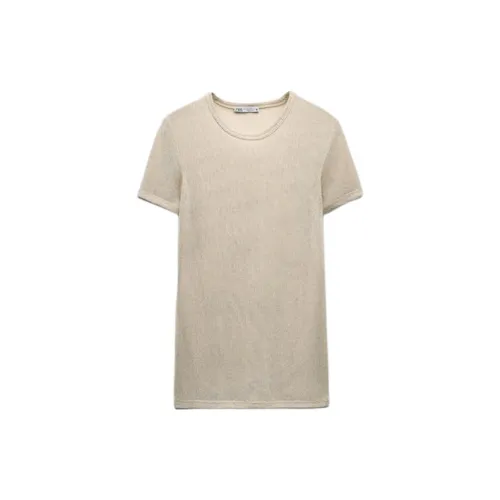 ZARA T-Shirts Women's Light Beige