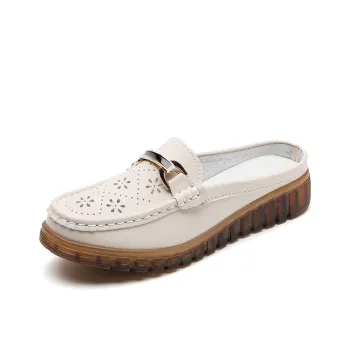 Reivanti Wrap toe Slippers Women's Beige Cut Out