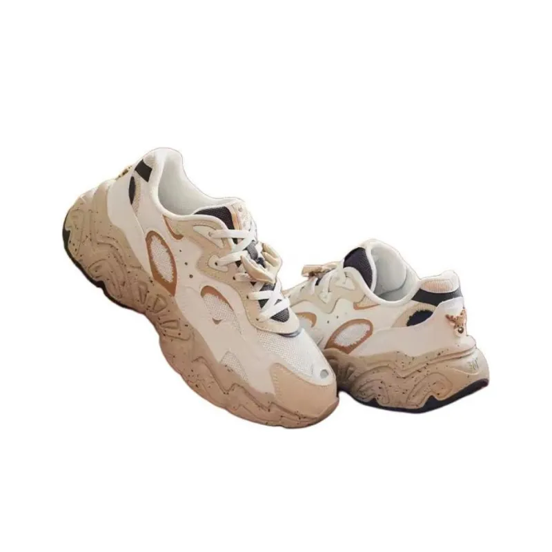 361° Anti Slip Wear Resistant Low Top Chunky Sneakers Women's Oat Milk/Apricot Tea Brown-2