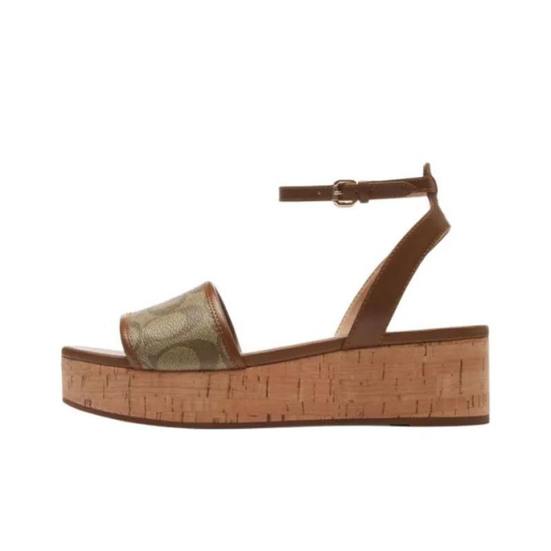 COACH Tullie Strap Sandals Women's Brown-0