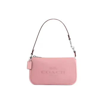 COACH Nolita Jacquard With Smooth Leather One Shoulder Handbags Small Size Women's Silver & Light Blush