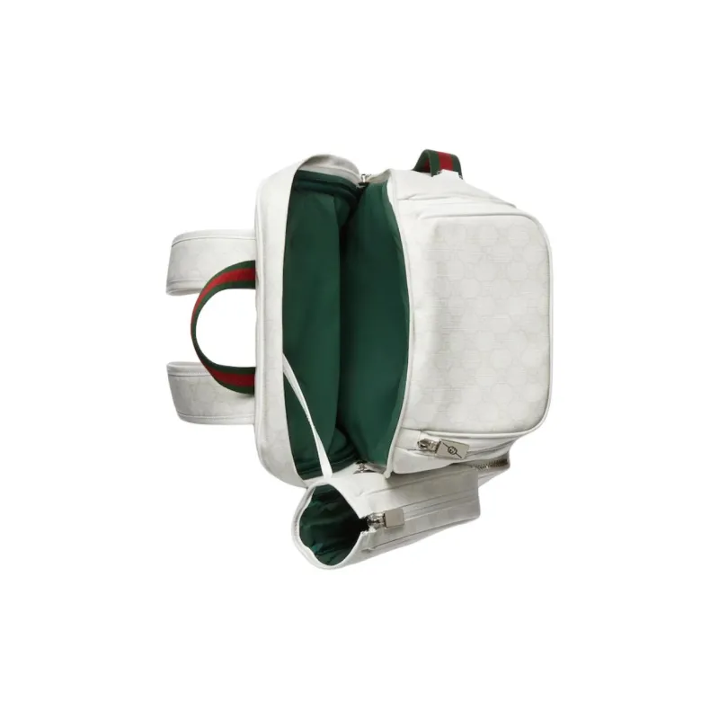 GUCCI Leather Trim Backpack Tubas Men's White-6