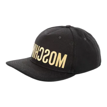 MOSCHINO 100% Cotton Baseball Caps Women's Black
