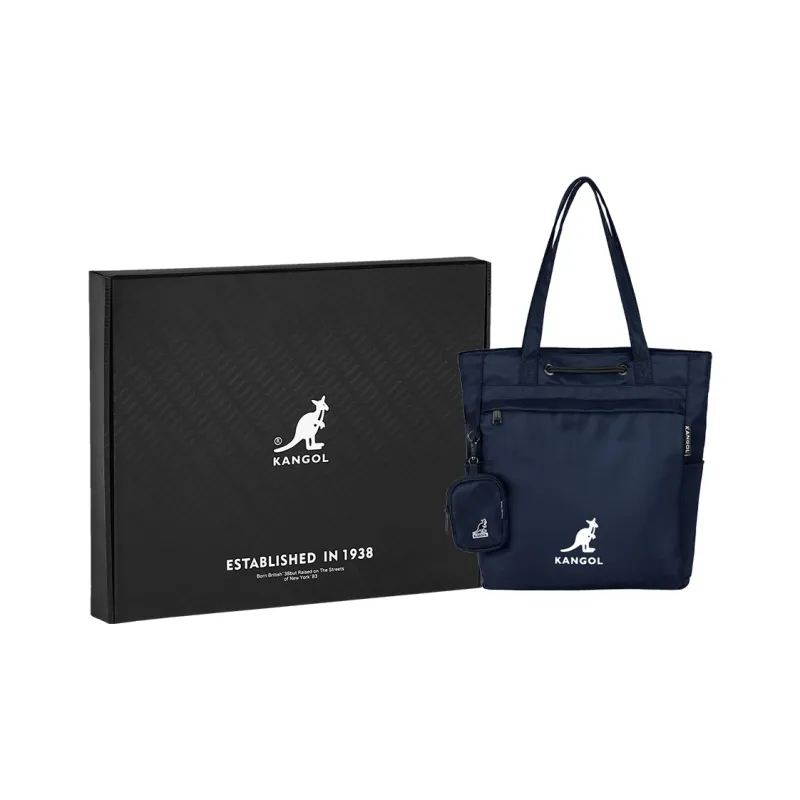 KANGOL Fabric Tote Bag Commuter Bag Handbag Shoulder Bag Unisex Khaki/Black/Ivory/Peach Pink/Military Green/Dark Blue-19