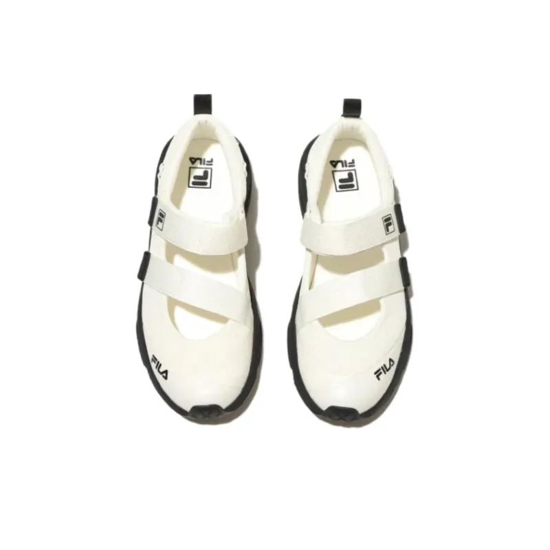 FILA Ray Anti Slip Wear Resistant Low Top Casual Shoes Unisex White Black-3