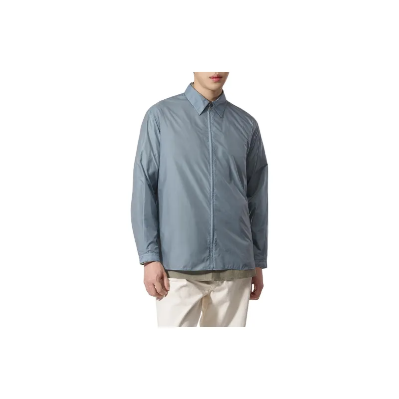 Auralee Zip up Semi sheer Shirt-3