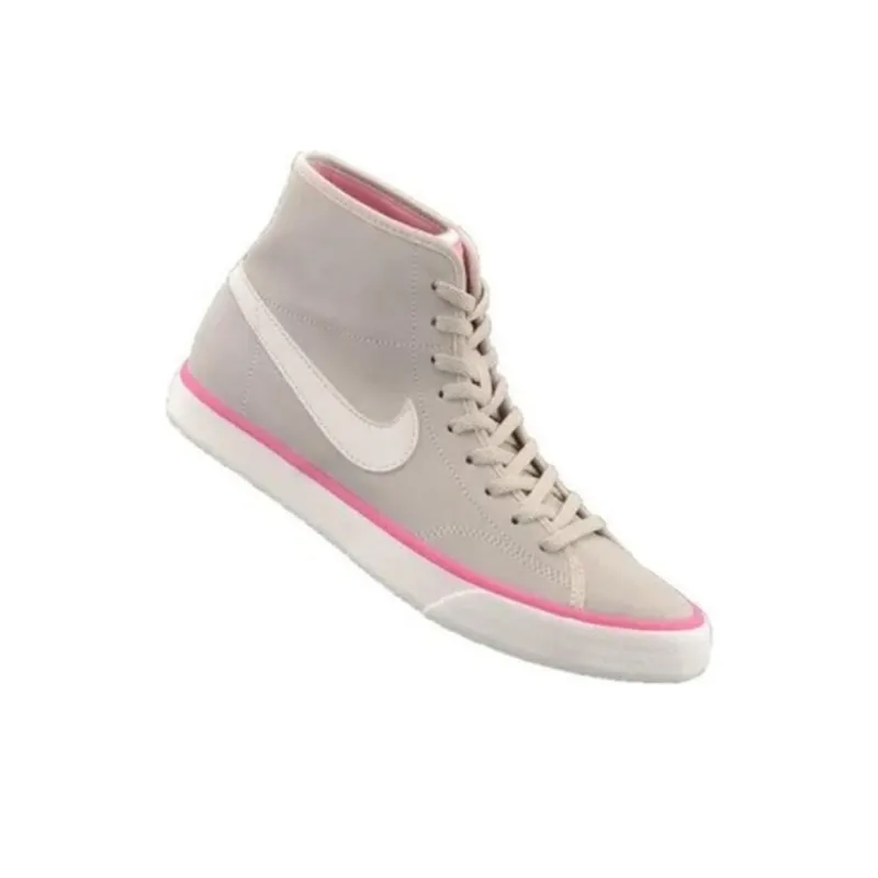 Nike Primo Court Mid Suede Slip-Resistant Cushioning High-Top Skateboard Shoes Women's Gray White Pink-2