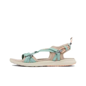 Columbia One Strap Sandals Low Heel Women's Beige Pink White