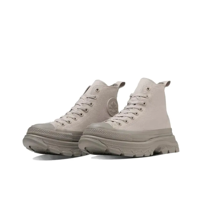 Converse All Star Trekwave Anti Slip Wear Resistant High Top Canvas Shoes Unisex Linen Brown-2