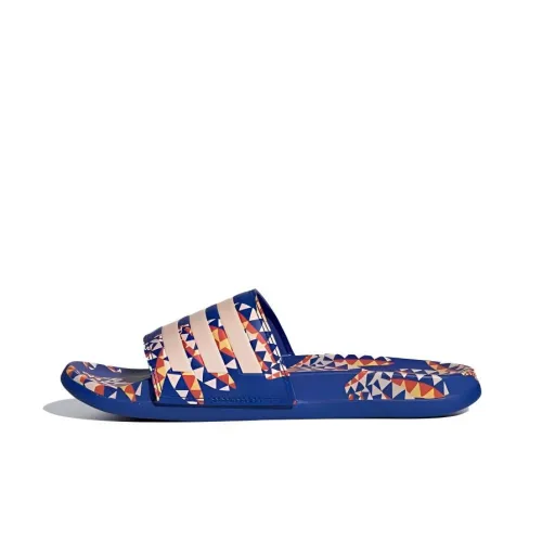 Adidas Adilette Comfort Sandals Bold Blue Bliss Orange Women's