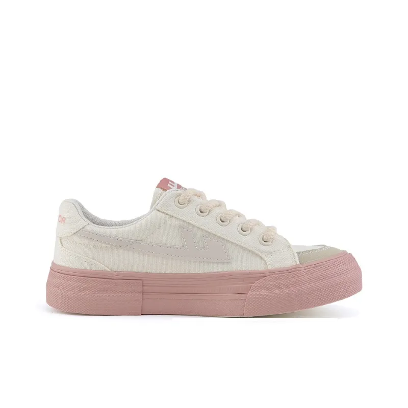 Warrior Wear resistant, Lightweight, Breathable, And Non slip. Low Top Canvas Shoes Women's Beige Pink-1