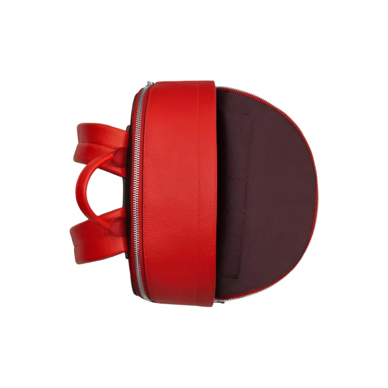 COACH West Leather Patchwork Smooth Calfskin Backpack Large Size Unisex Red-2