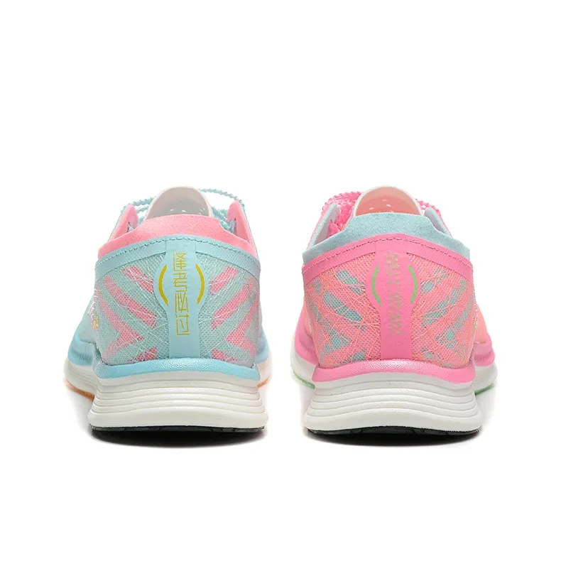 DUANGOU Running Shoes Unisex Low Top Pink Green/Blue Yellow-4