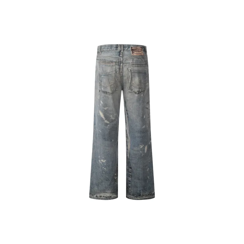 MT99 Jeans Unisex Ink Splatter Blue-1