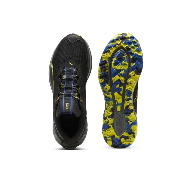 PUMA Anti Slip Wear Resistant Low Top Running Shoes Unisex Black Yellow-3