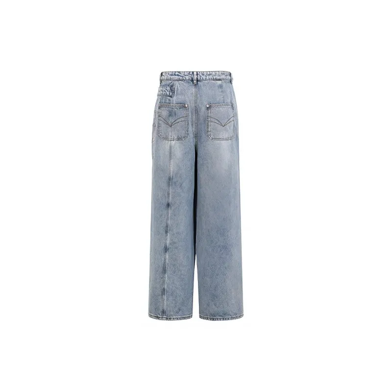 Feng Chen Wang Twisted Wide-leg Jeans - POIZON