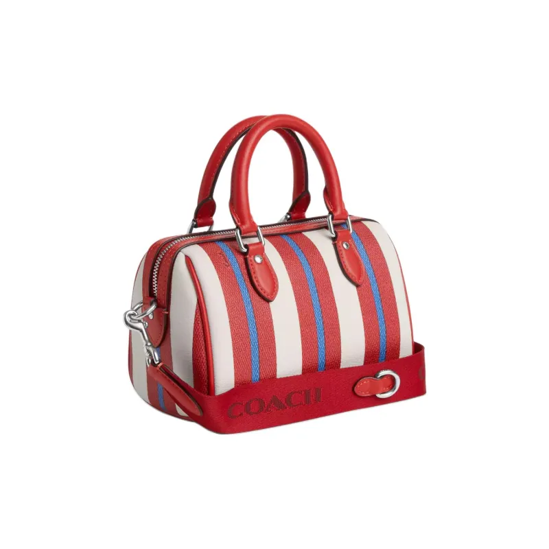 COACH Rowan Coated Canvas With Recycled Leather Handbag Shoulder Bag Crossbody Bag Small Size Women's Red-1