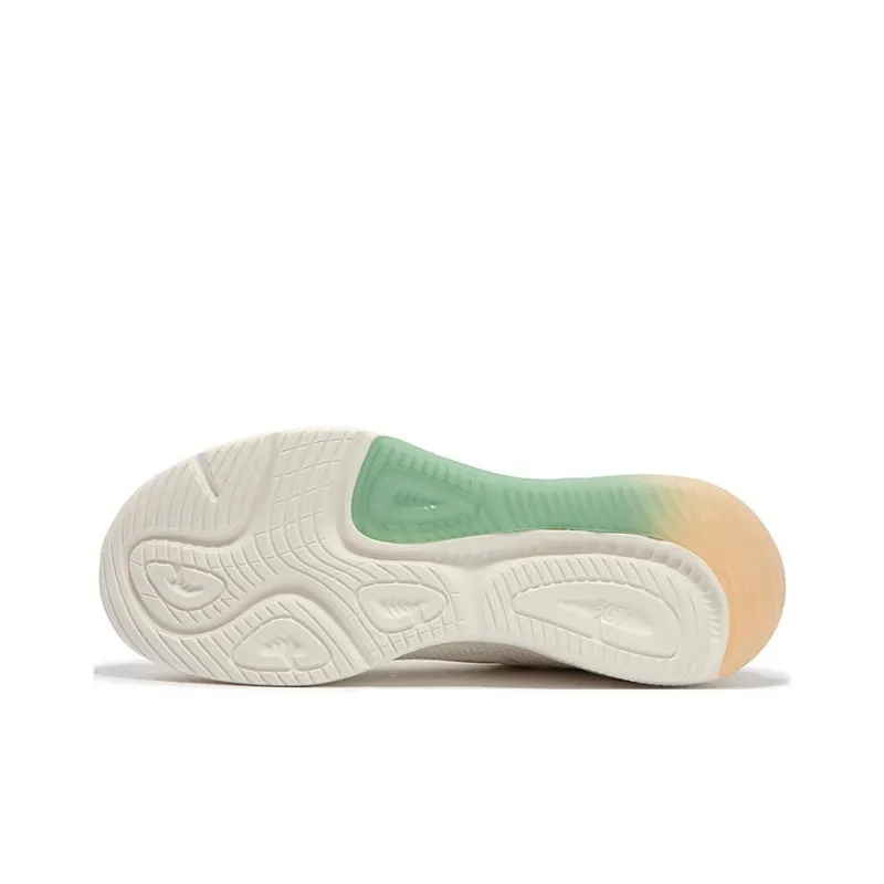 361° Cushioning, Wear Resistant Low Top Casual Running Shoes Women's White Green-4