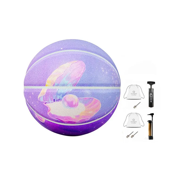 Kuangmi Dream Series Microfiber Leather Basketball Purple Size 7 Ball Training Unisex-0