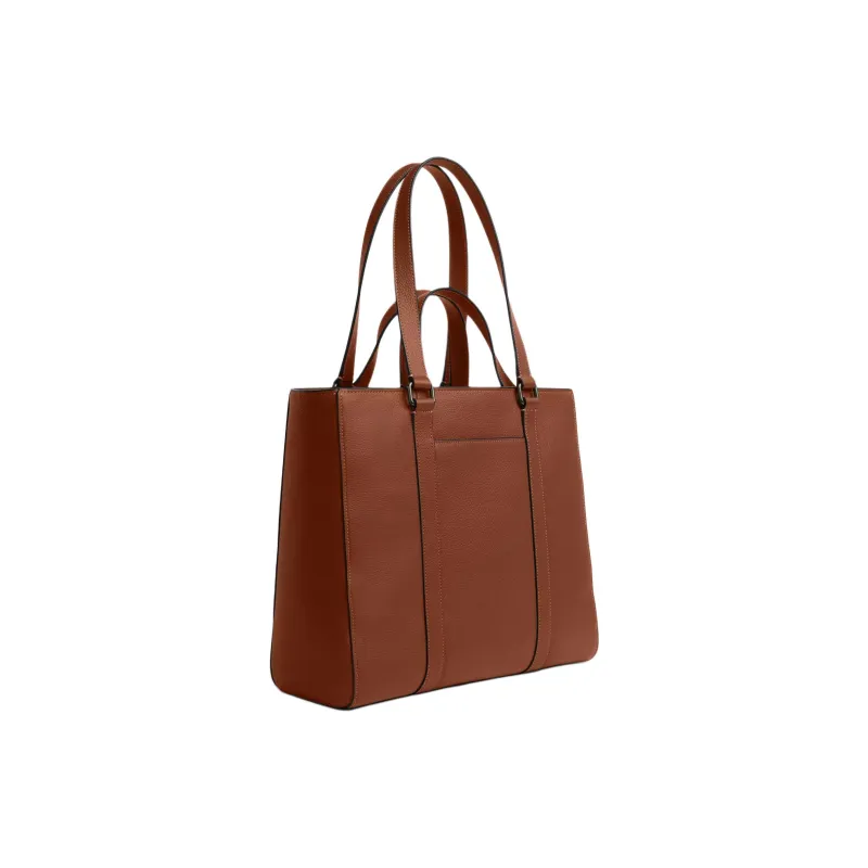 COACH Hudson Refined Pebbled Leather Tote Bag, Shopping Bag, Shoulder Bag, Handbag Tubas Men's Saddle-1
