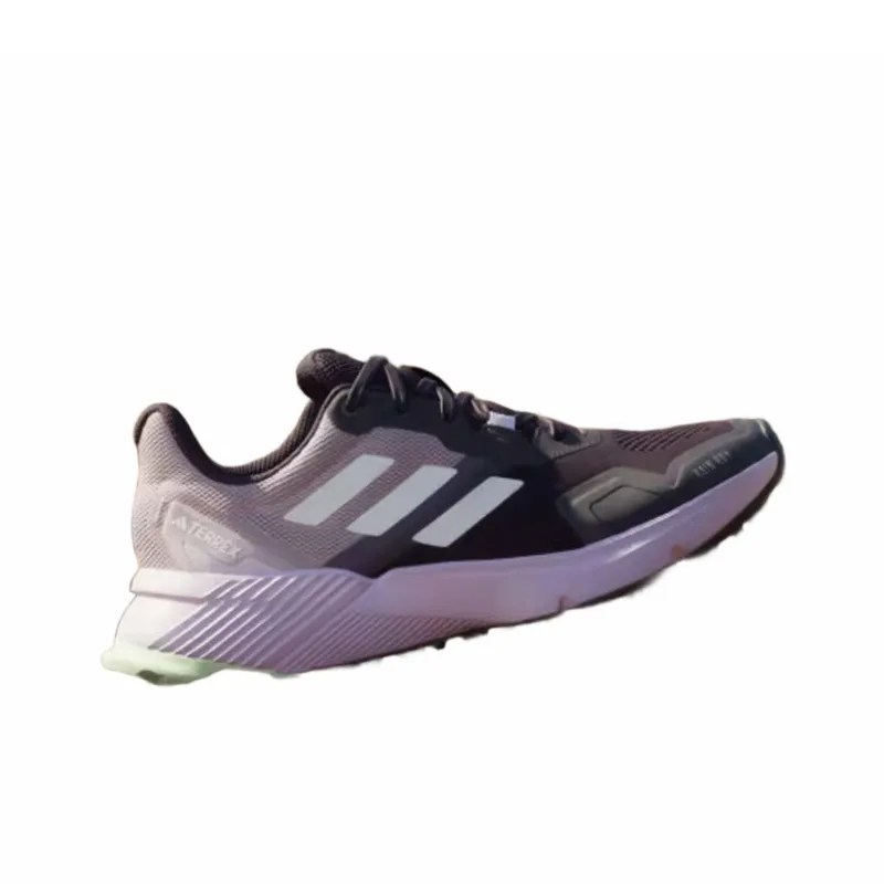 Adidas Terre Slip Resistant, Abrasion Resistant Cushioning Low Top Trail Running Shoes Women's Black Purple-3