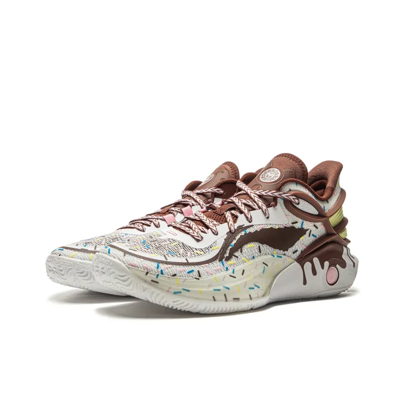 LiNing CJ 3 Anti Slip And Wear Resistant Lightweight Rebound Low Top Basketball Shoes Men's Milk Coffee White-2