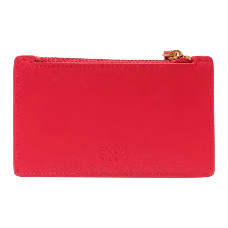 PINKO Leather Card Holder Women's Red-1