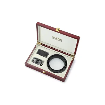 FAIRWHALE Matte Touch Business Automatic Buckle Set Belt Leather Belts Men's Width 3.5CM