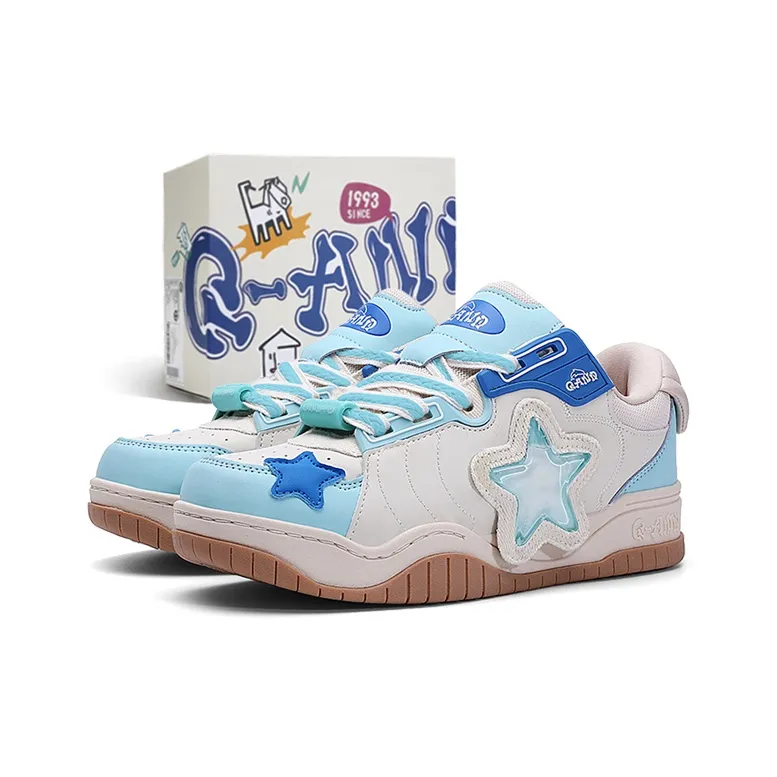 Q AND Slip Resistant Cushioning, Abrasion Resistant, Breathable, Height Increasing Low Top Skateboard Shoes Unisex-18