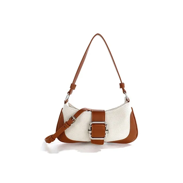 HAWA PU/Canvas Canvas Bag Shoulder Bag Baguette Bag Dumpling Bag Shoulder Bag Medium Size Women's Multicolor-35