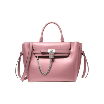 MICHAEL KORS Hamilton Legacy Leather Shoulder Bag, Crossbody Bag, Handbag Women's Dark Pink