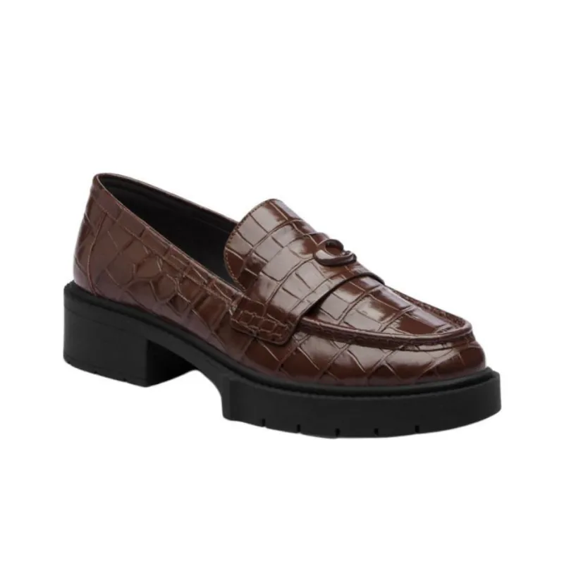 COACH Leah Loafers 3.8cm Women's Brown-2