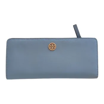 TORY BURCH Robinson Cow Leather Wallet Women's Blue