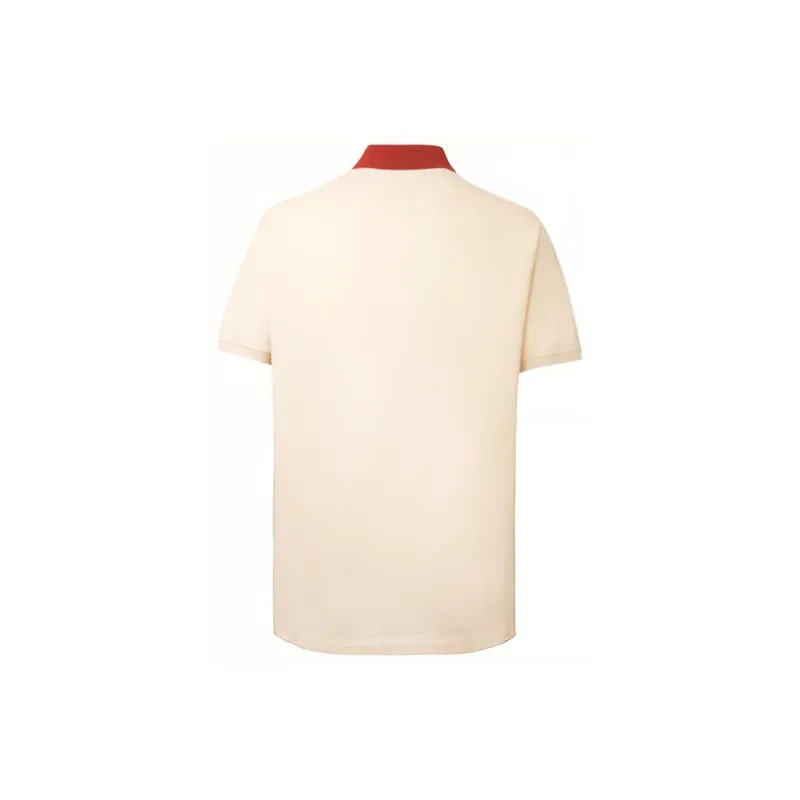 GUCCI Men Contrast Collar Logo Short Sleeve Polo Navy-1