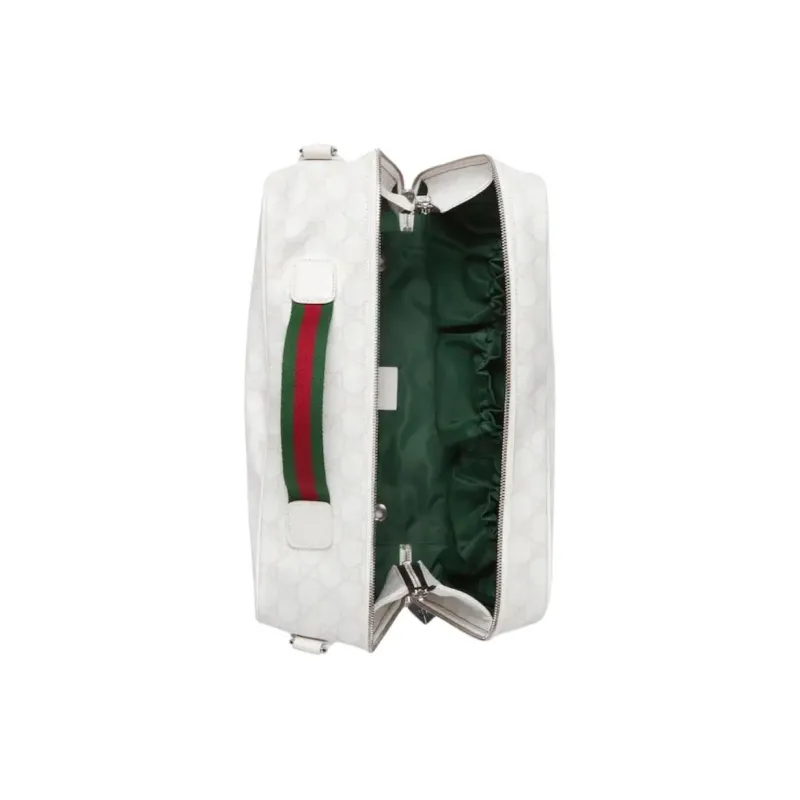 GUCCI Canvas Bag Storage Bag Medium Size Unisex White-6