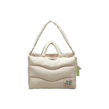 COACH Recycled Polyester Tote Bag, Shopping Bag, Handbag Large Size Unisex Cloud White